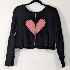 Cropped Heart Sweater
